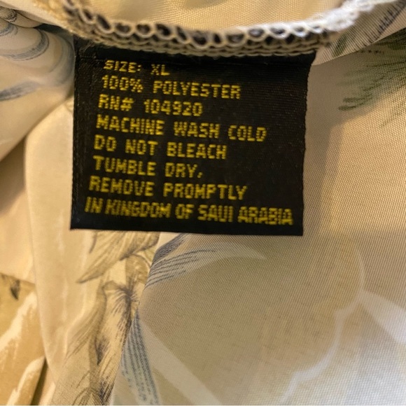 Reliq Casual Button Down Hawaiian Style‎ Shirt Tropical with Palm Trees Mens XL - Picture 7 of 10